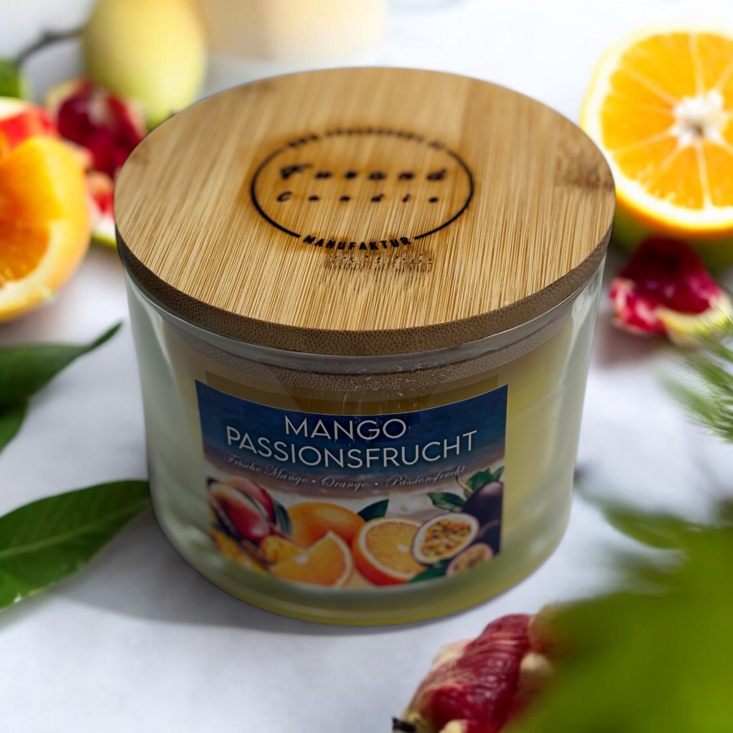 Premium Duftkerze "Mango - Passionsfrucht"  320g | Furand Candle | Handmade