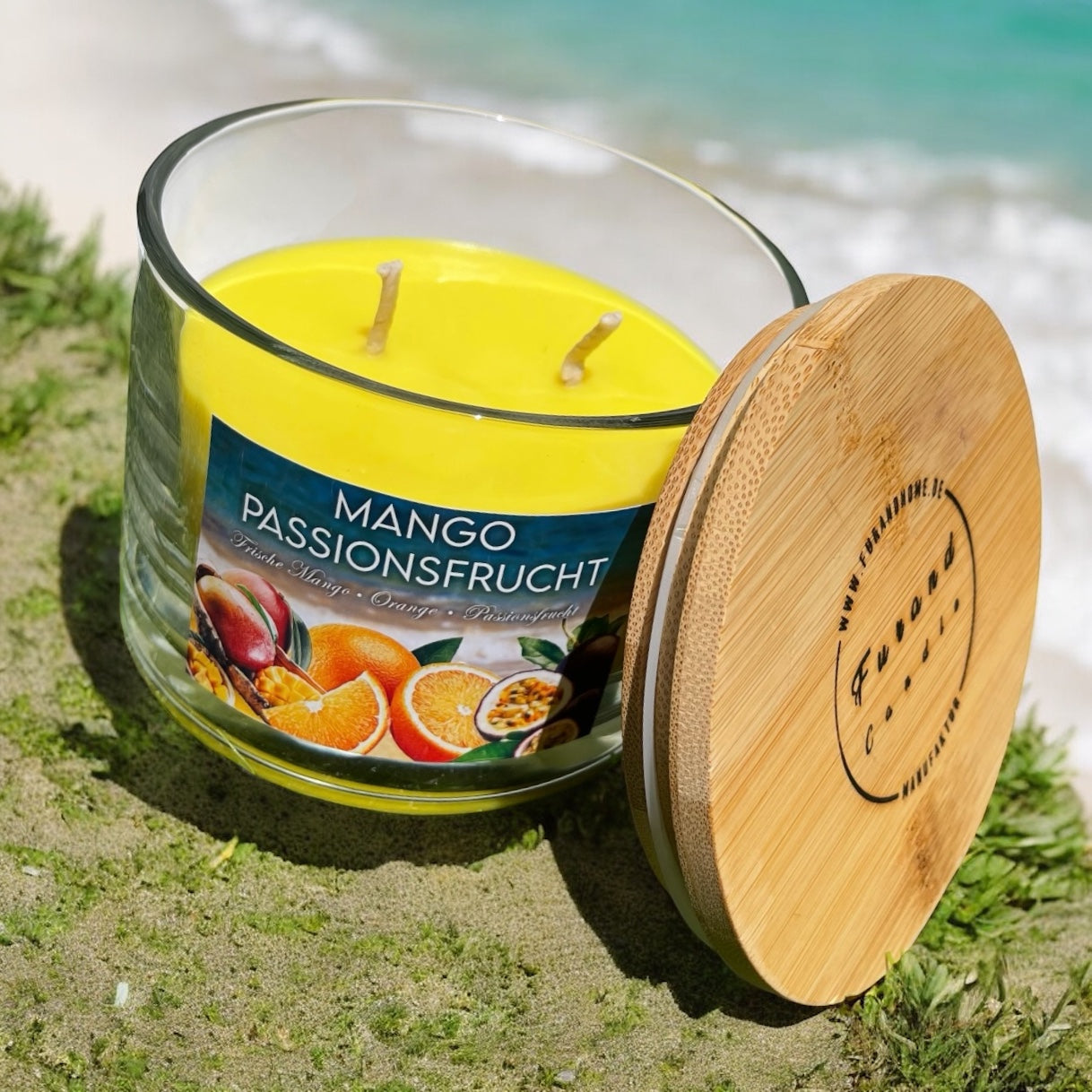 Premium Duftkerze "Mango - Passionsfrucht"  320g | Furand Candle | Handmade